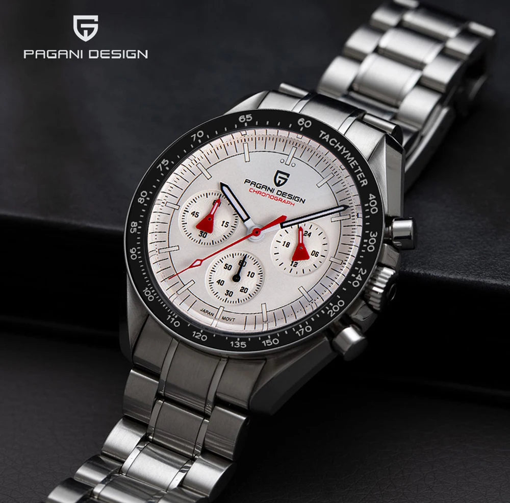 RBB 2025 DESIGN V5 Moon Men's Luxury Quartz Chronograph Watch – Waterproof Sport Stainless Steel Timepiece