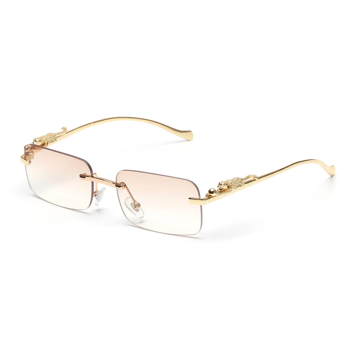 RBB Rimless Square Metal Sunglasses – Unisex UV400 Outdoor Designer Shades