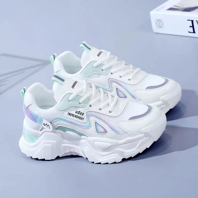 2024 Women’s Breathable Platform Sports Sneakers — Lightweight Casual Running Shoes