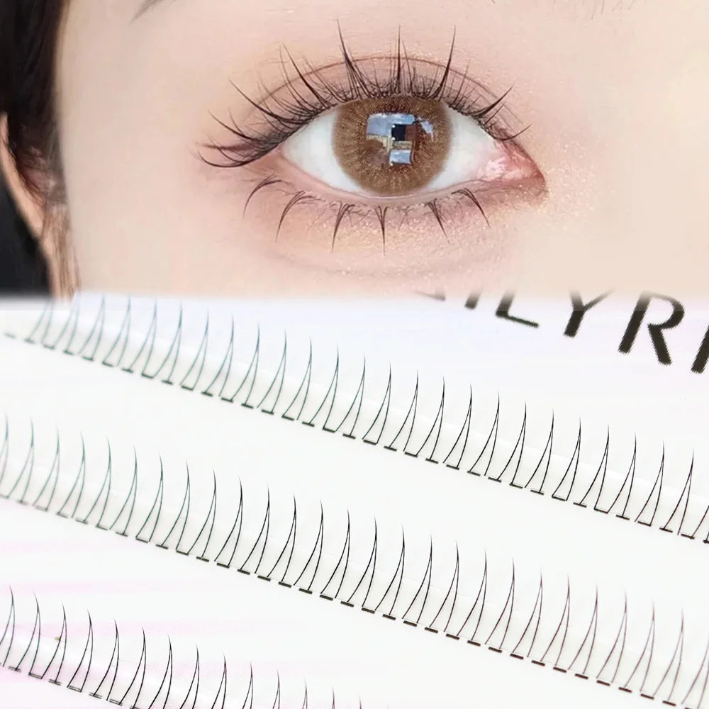 J Curl V-Shape Black Under Eyelash Clusters – Natural Soft Manga Bottom Lashes