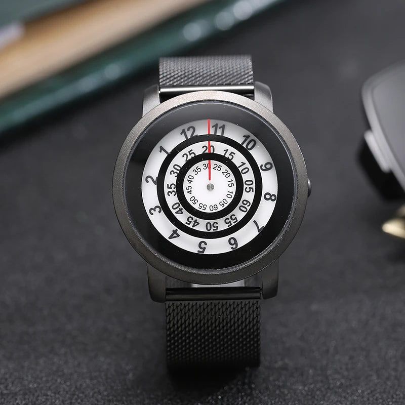 RBB Minimalist Unisex Quartz Watch – Black & White Dial, Couple Design
