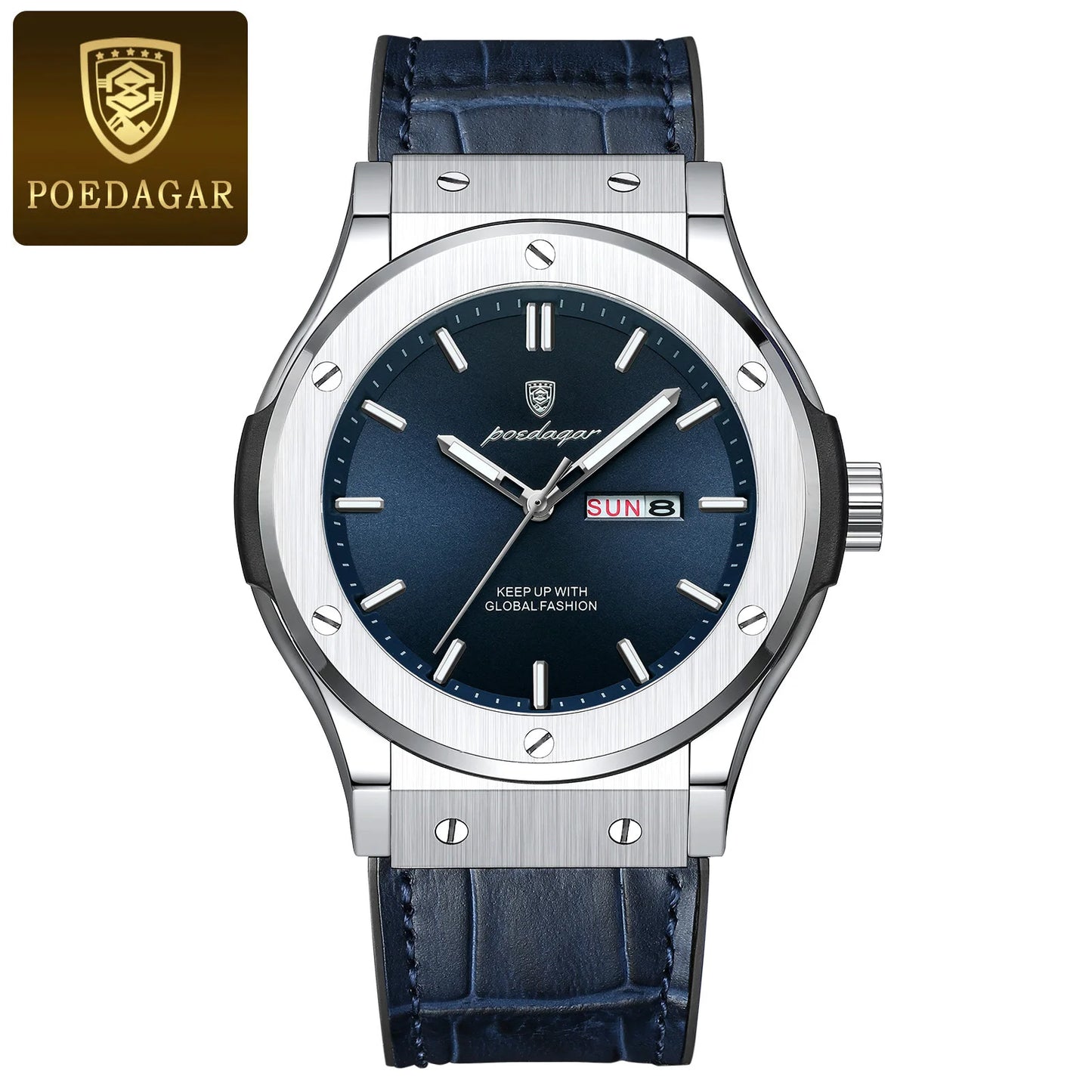 RBB Luxury Business Men’s Quartz Watch – Waterproof, Luminous, Date & Week Display, Silicone Strap