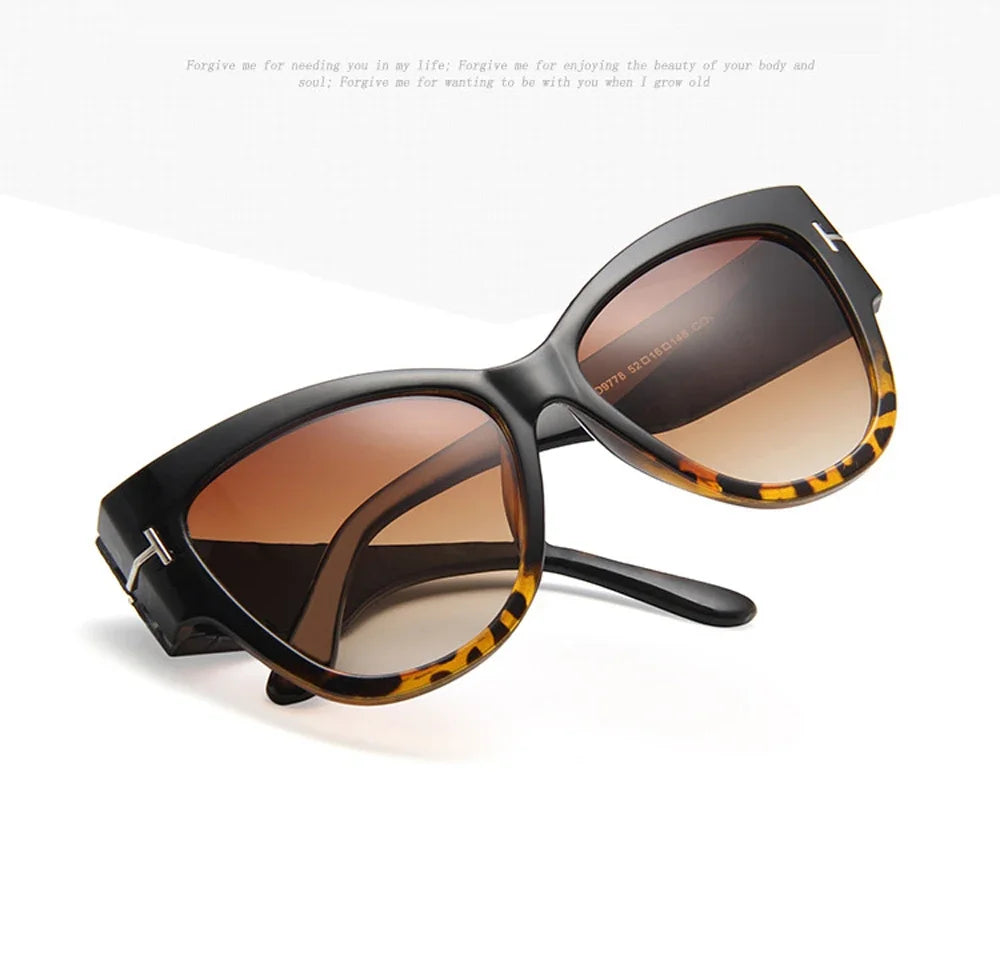RBB Luxury Black Cat Eye Oversized Sunglasses for Women – 2024 Designer Gradient Shades
