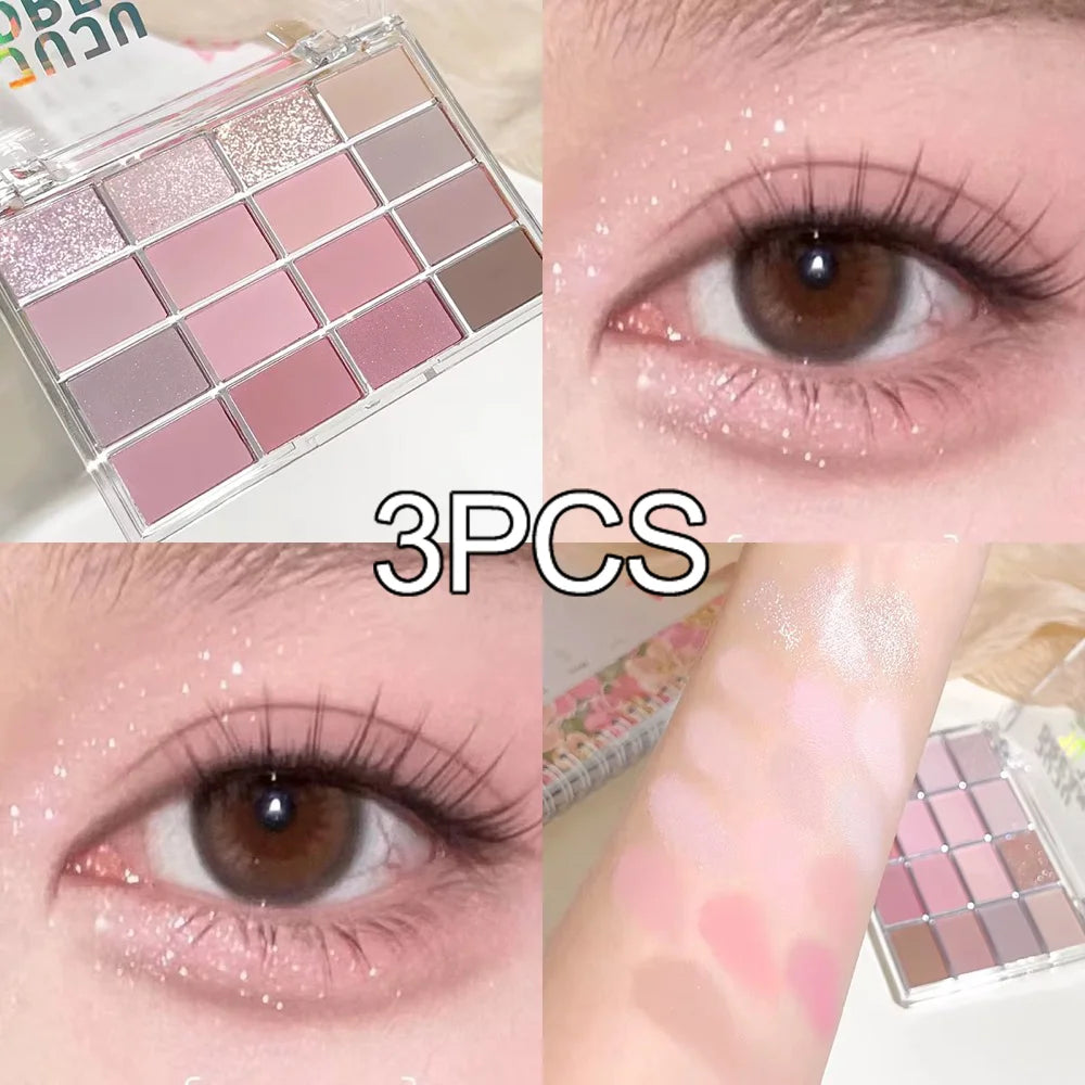 16-Color Eyeshadow Palette – Pearlescent Matte Shades for Natural Daily Makeup
