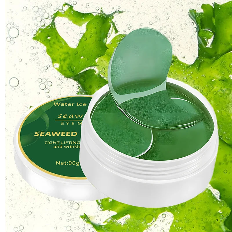 60pcs Seaweed Hyaluronic Acid Eye Masks – Dark Circle Removal & Collagen Eye Patches