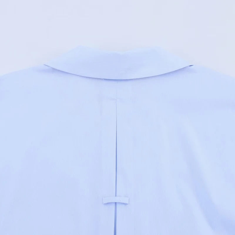 HXAO 2025 Women's Shirt Summer Crop Oversized Shirts & Blouses White Blue Rose Brown Striped Shirt Elegant Long Sleeve blouses