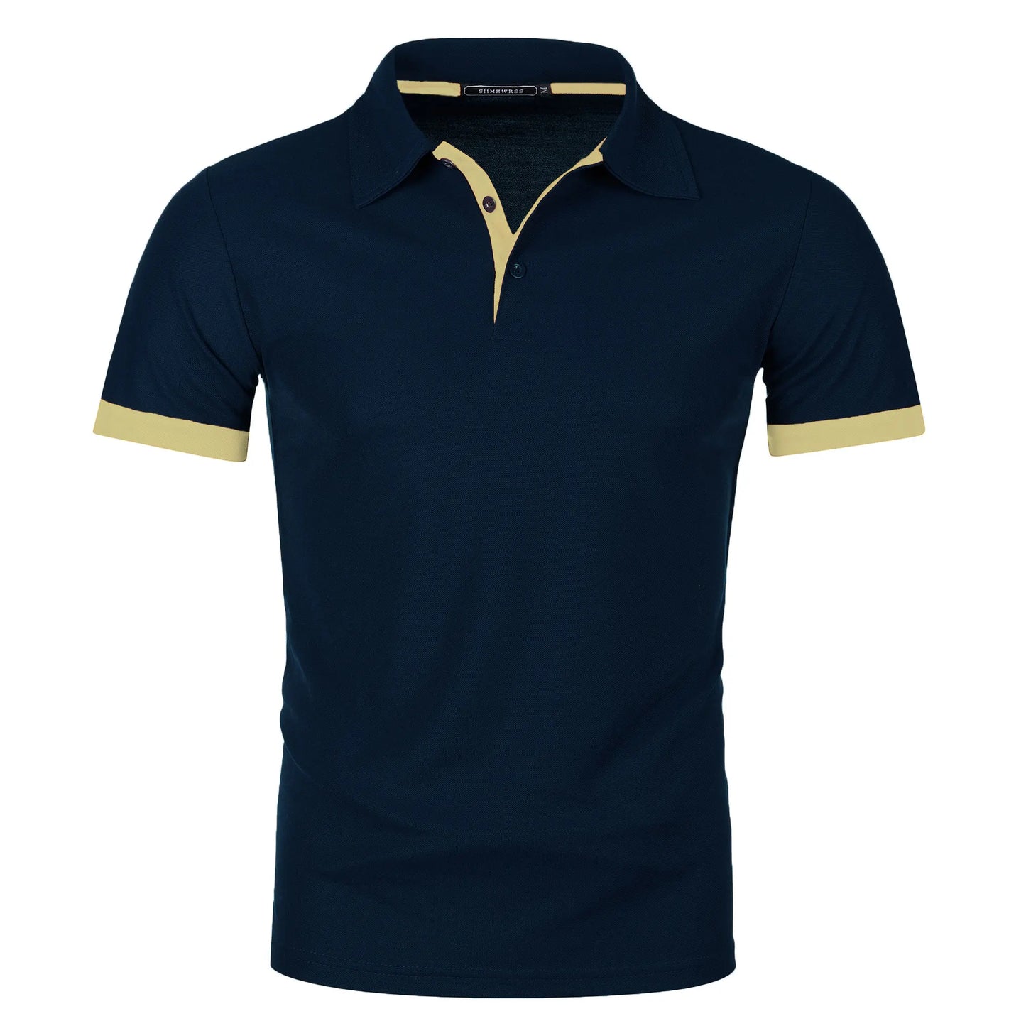 RBB Men’s Short Sleeve Color Matching Fashion Lapel Shirt – Stylish Casual Summer Top