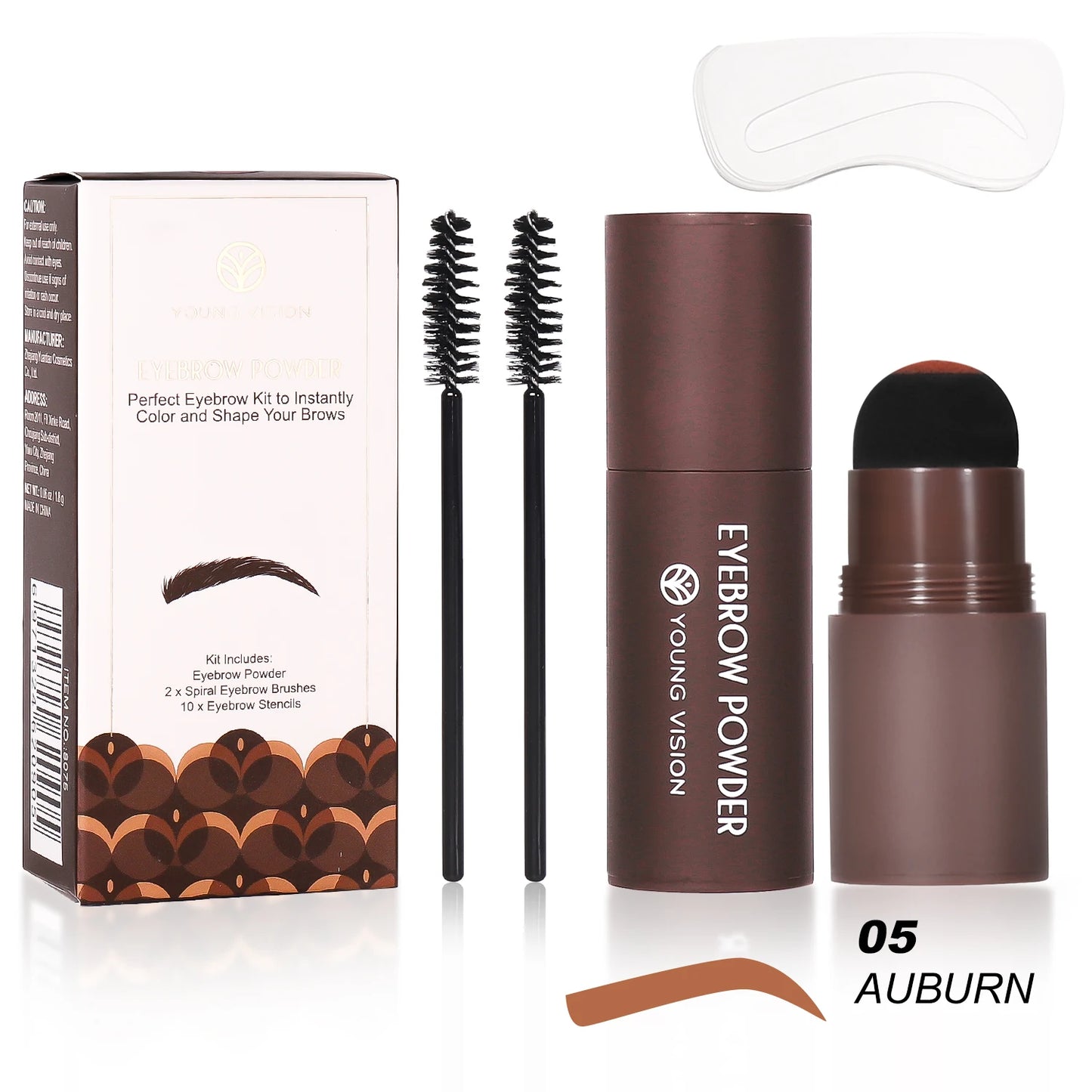 Eyebrow Stamp Stencil Kit – 1 Pc Long-Lasting Waterproof Brow Shaping Set with 10 Stencils