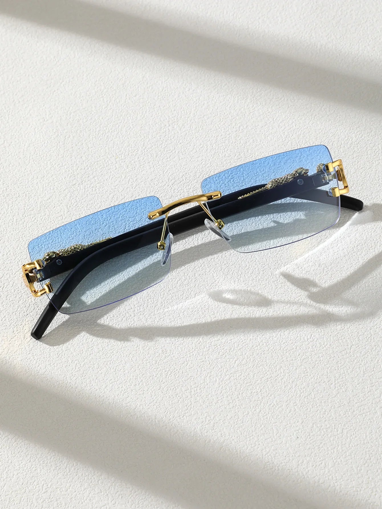 RBB Frameless Rectangular Fashion Sunglasses – Unisex Trendy Personalized Eyewear for Daily Wear