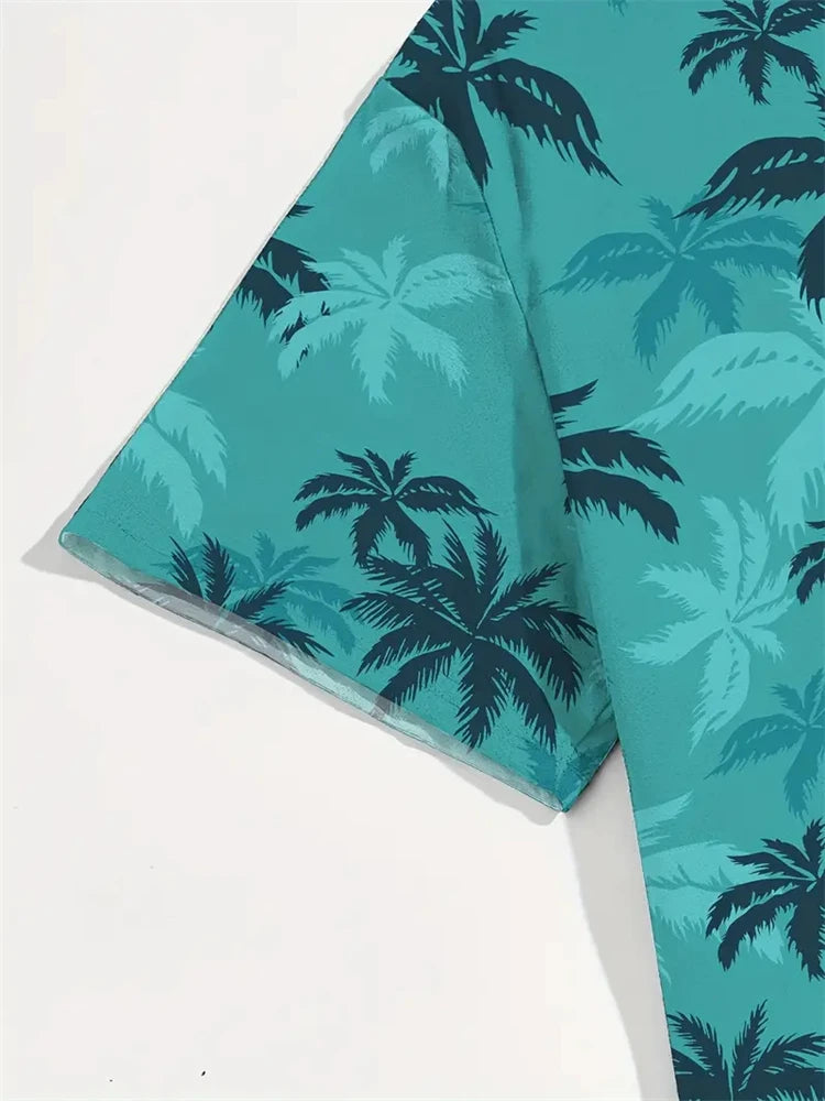 RBB Summer 2025 Men’s Hawaiian Shirt – 3D Animal & Plant Print, Short Sleeve, Beach Style, Plus Size up to 5XL