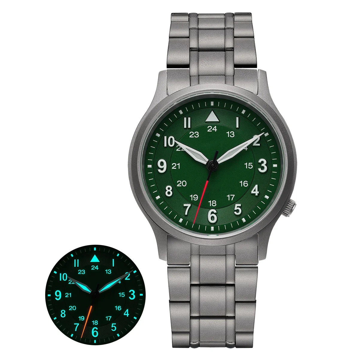 RBB Titanium Field Pilot Watch – Super Luminous Men's Outdoor Quartz Wristwatch with Sapphire Glass (5ATM)