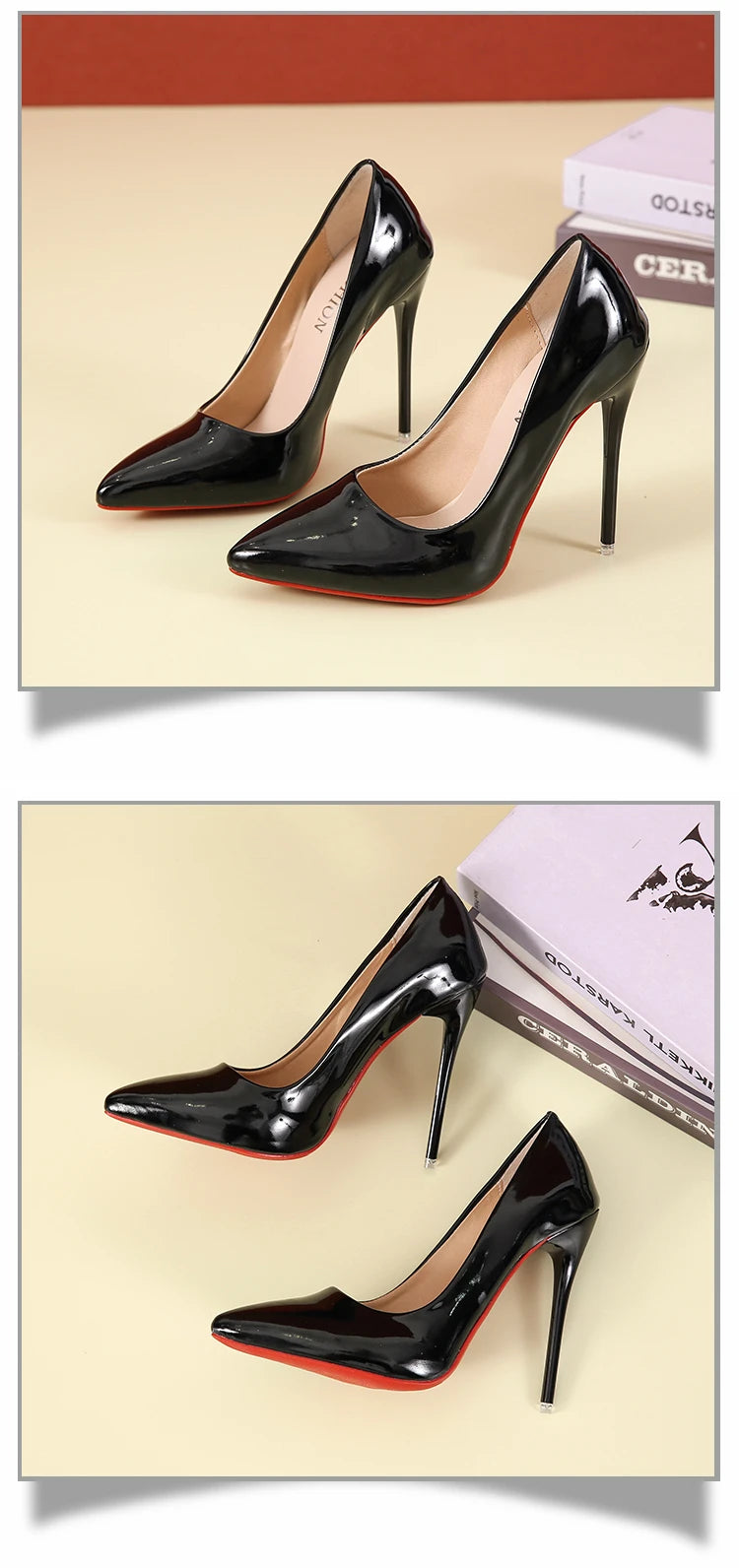 RBB 12cm Colorful Patent Leather Stiletto Pumps - Women's Size 45