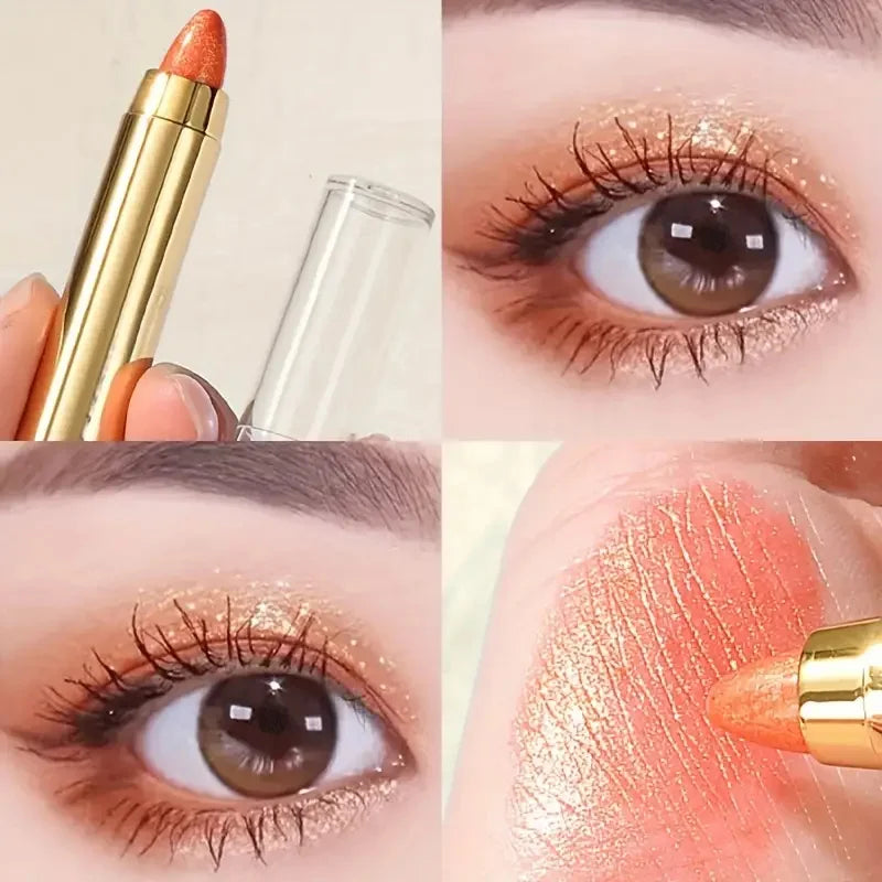 Double-Sided Eyeshadow Stick – Pearly Glitter Highlighter & Matte Brightening Pen