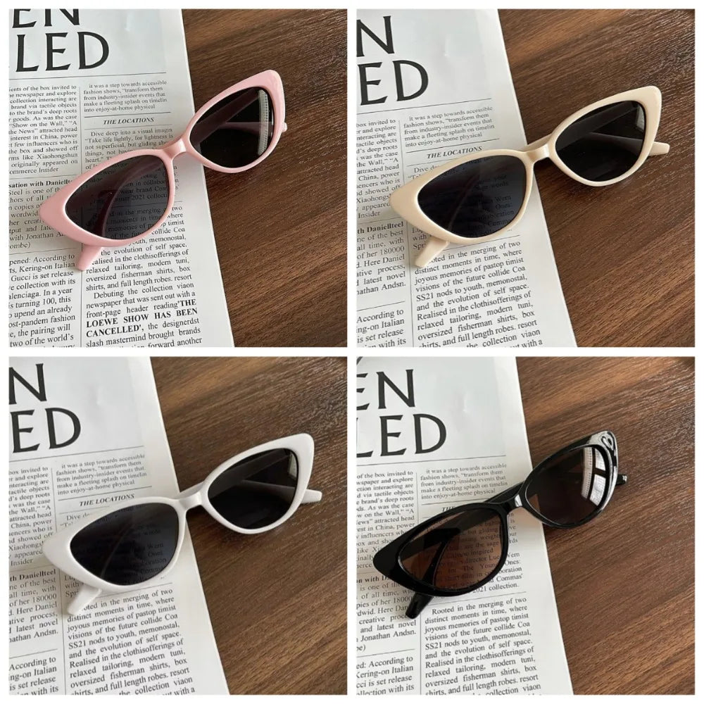 RBB 4PCS Small Cat Eye Sunglasses – Retro Hip-Hop Fashion Eyewear for Women