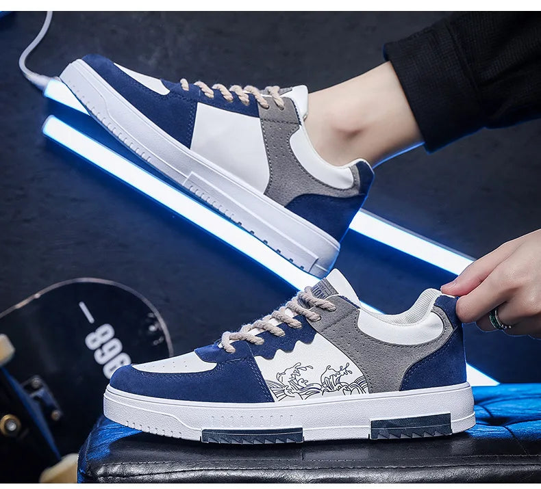 Men’s Breathable Lace-Up Sneakers – Lightweight Comfort for Everyday Wear