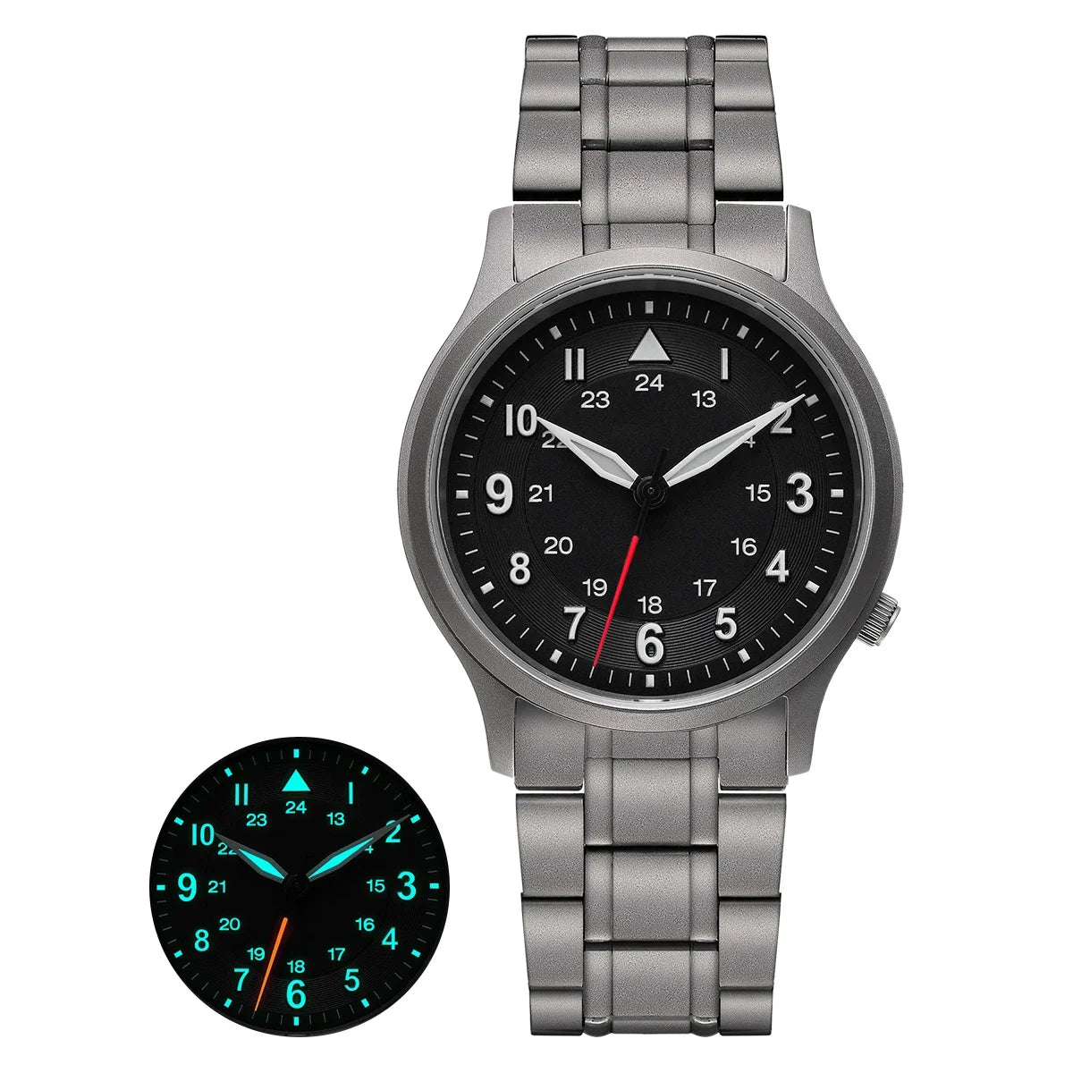 RBB Titanium Field Pilot Watch – Super Luminous Men's Outdoor Quartz Wristwatch with Sapphire Glass (5ATM)