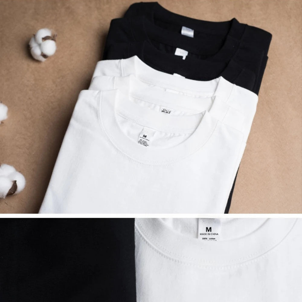 RBB 2PCS Men’s & Women’s 100% Cotton Solid White Short Sleeve T-Shirts – Casual Breathable Round Neck Tops