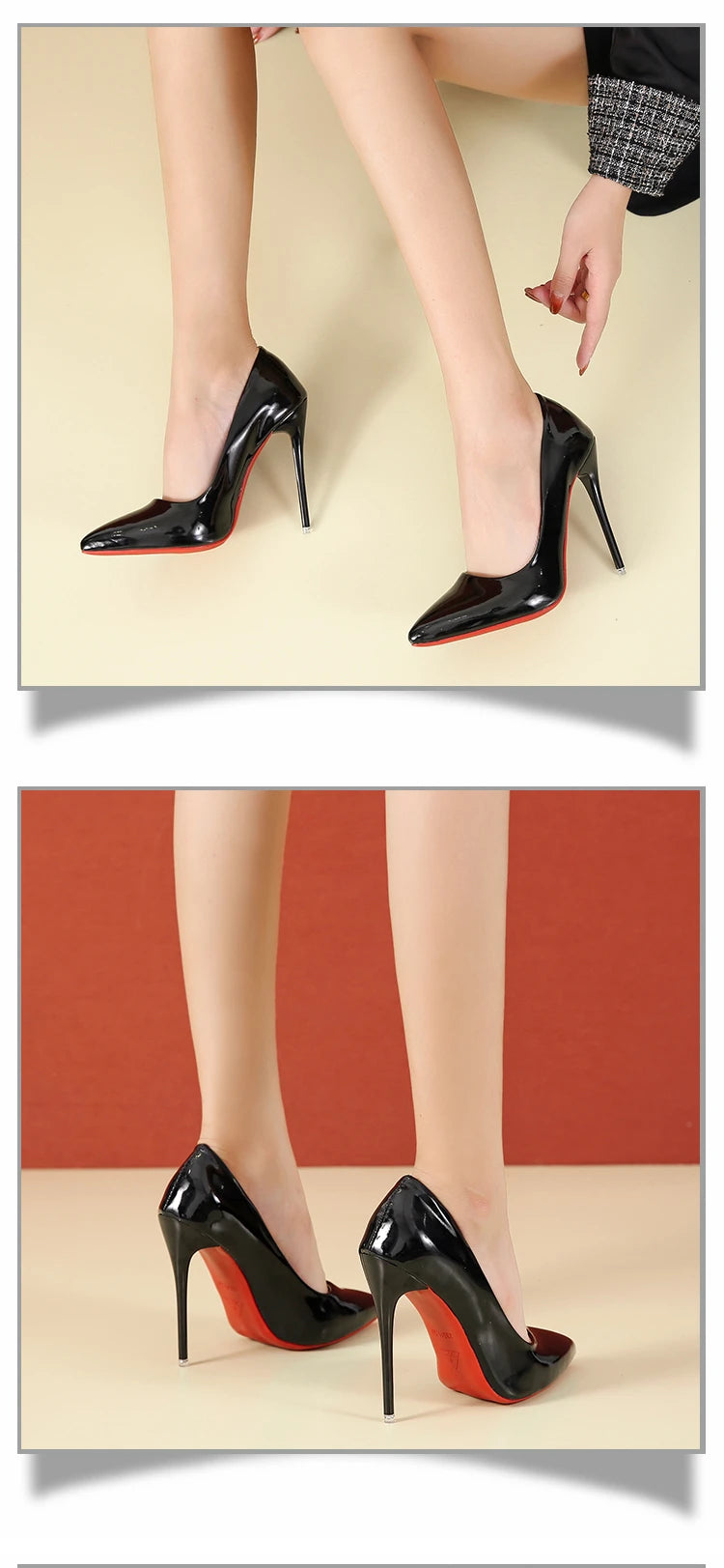 RBB 12cm Colorful Patent Leather Stiletto Pumps - Women's Size 45