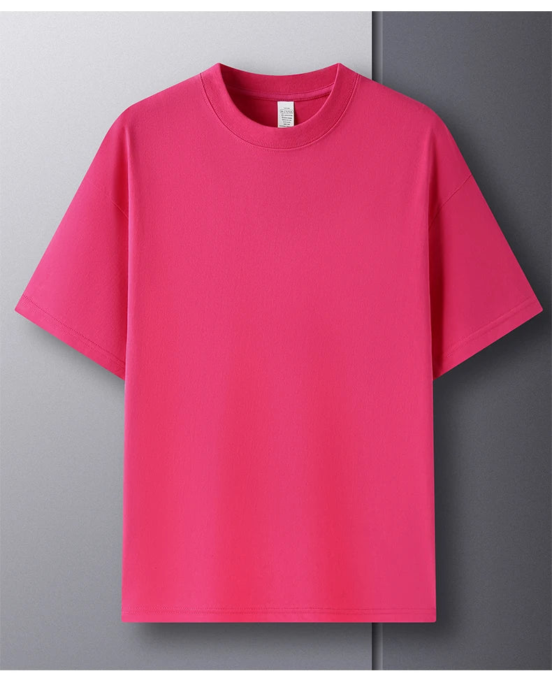 RBB Men’s 100% Pure Cotton Summer T-Shirt – High-End Fashionable Short Sleeve Round Neck, Breathable Half Sleeve Top