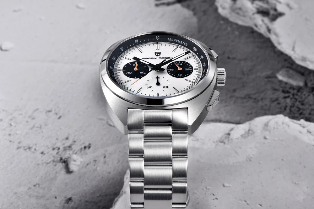 RBB DESIGN 2025 Retro Luxury Chronograph Men's Quartz Watch – VK63 Leather Sport Timepiece
