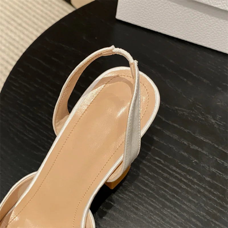 RBB Rhinestone Bow Pointed Toe Pumps – Silk High Heels for Party & Prom