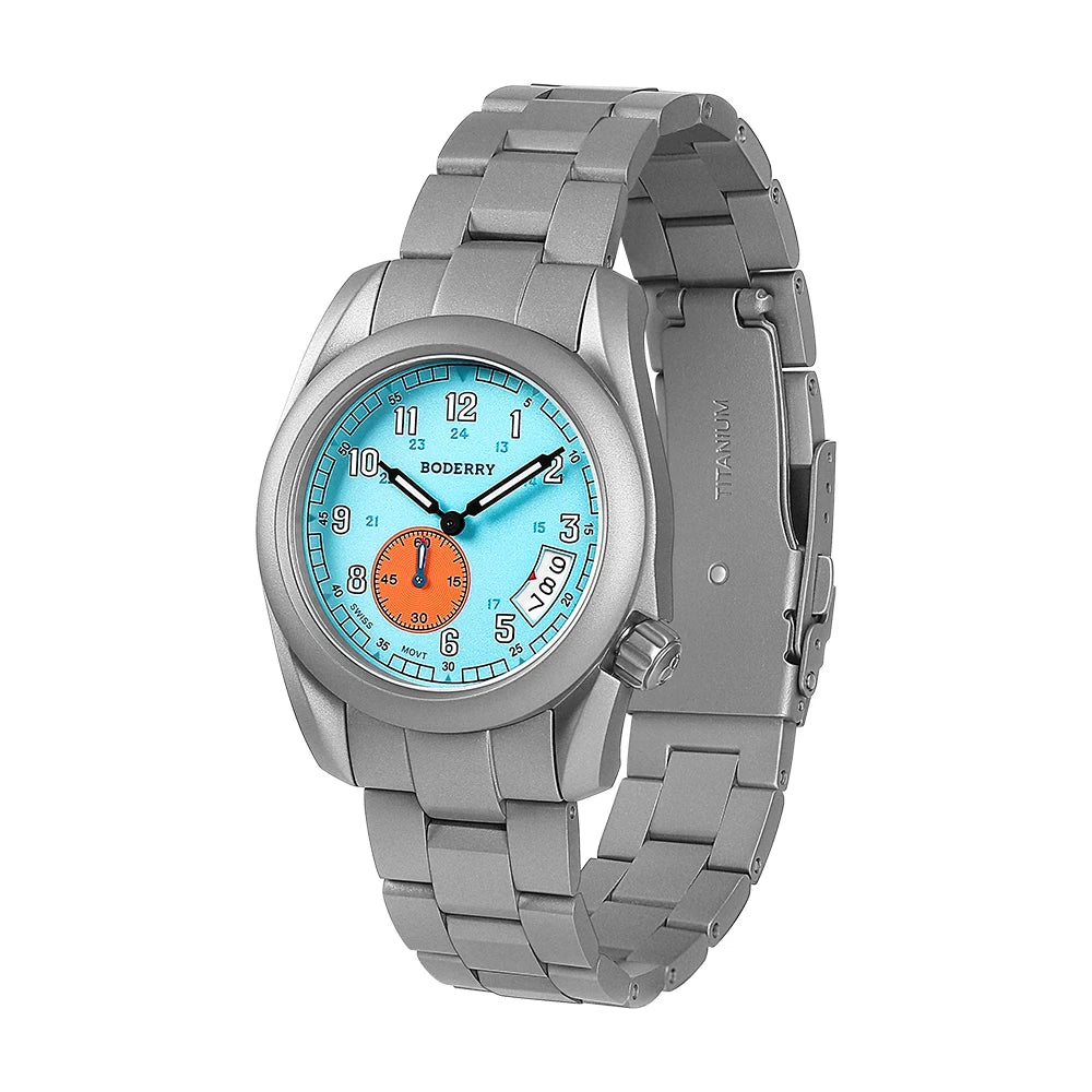 RBB Voyager 38 Titanium Field Quartz Watch – 100M Waterproof, Military Sport, Luminous Business Wristwatch
