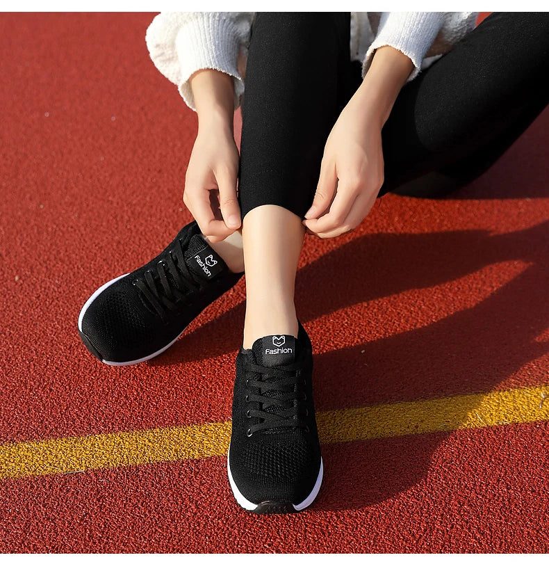 RBB Women’s Breathable Running Shoes – Lightweight Lace-Up Sneakers for Hard Court