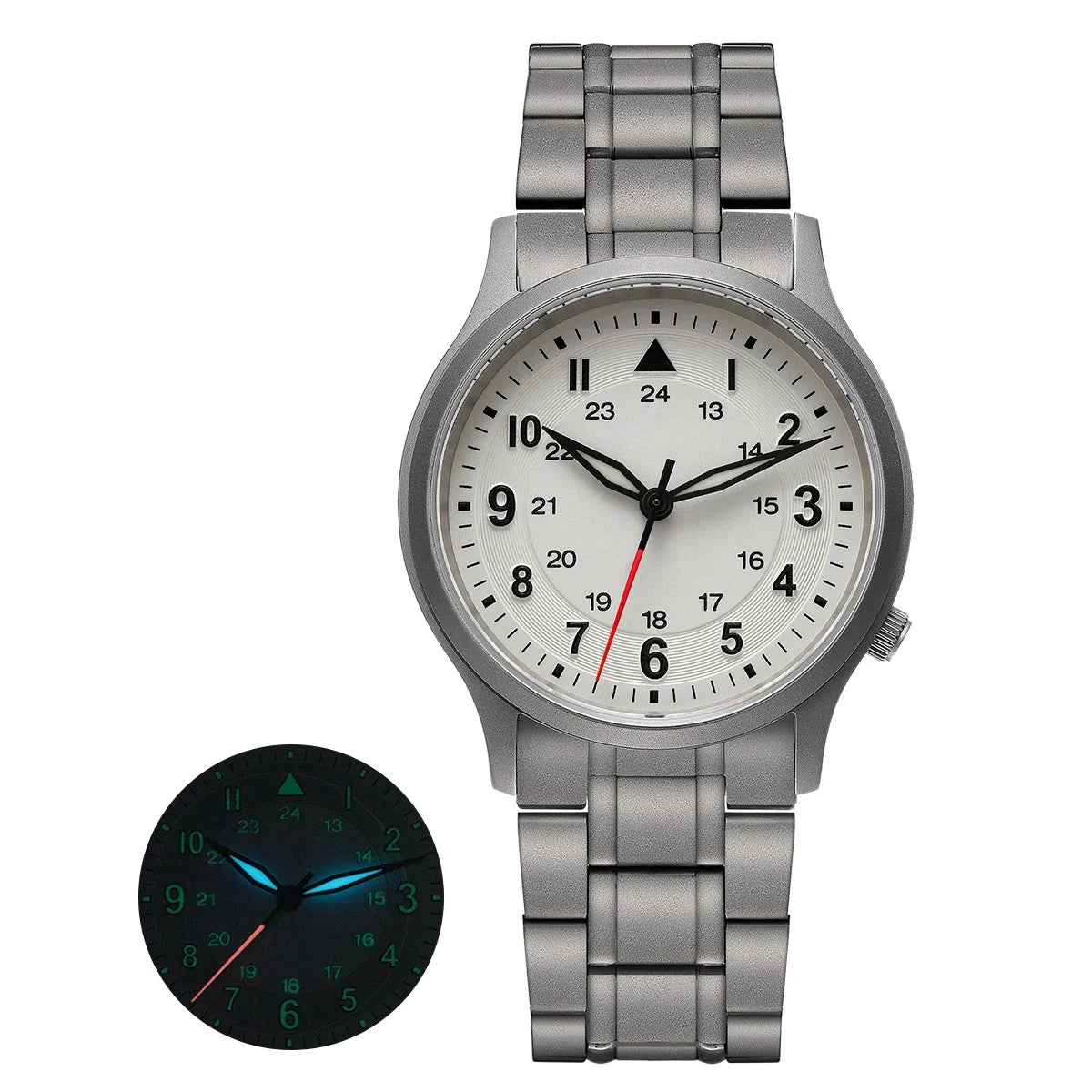 RBB Titanium Field Pilot Watch – Super Luminous Men's Outdoor Quartz Wristwatch with Sapphire Glass (5ATM)