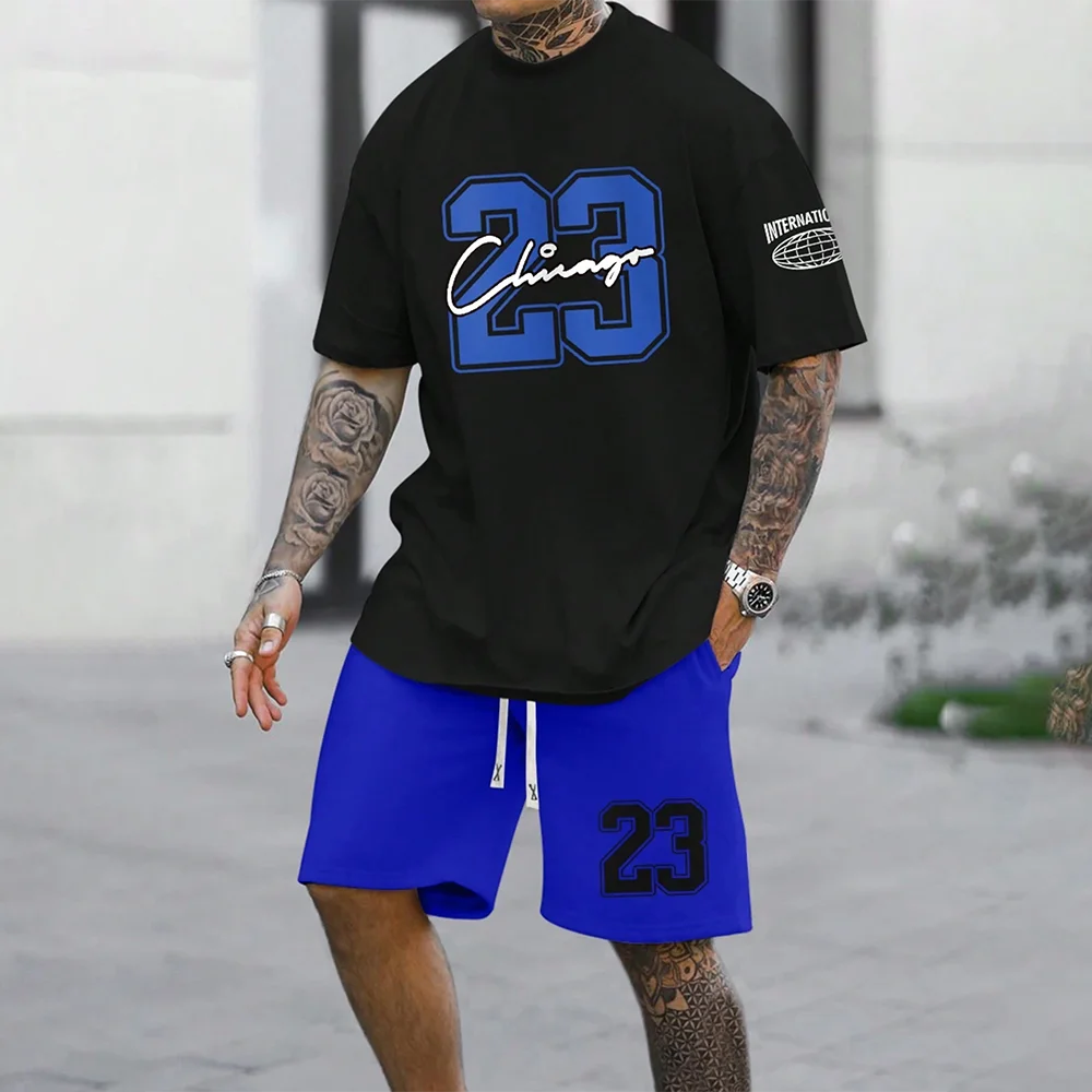 RBB 2024 New Fashion 3D Printed Men’s Oversized Short Sleeve Shorts Suit – Summer Casual Sportswear