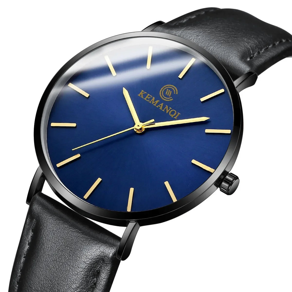 RBB Ultra-Thin Men's Quartz Watch – Minimalist Design, Leather Strap, Business Casual Style
