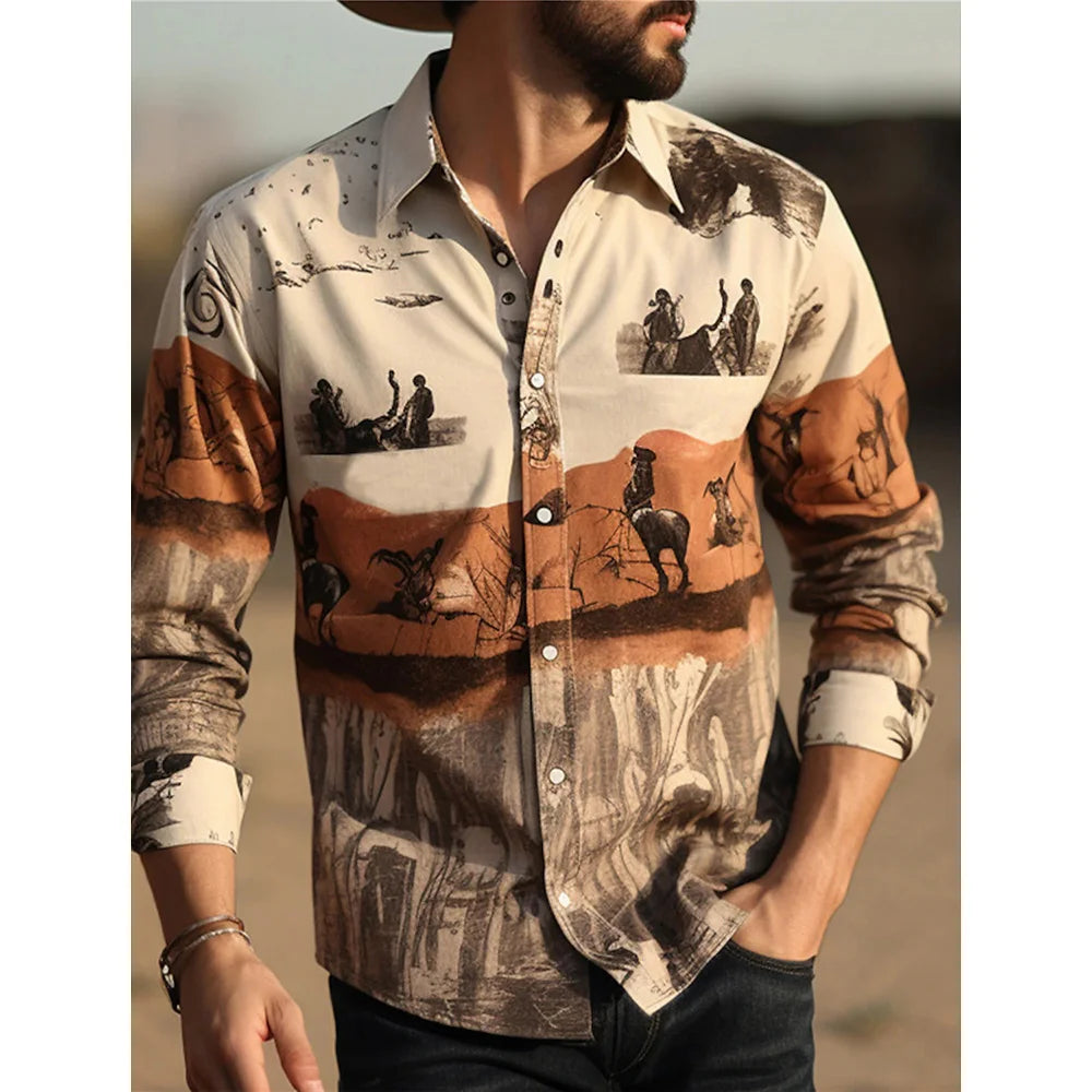 RBB Men’s Yellowstone Western Denim Shirt – Two-Tone Patchwork, Casual Long Sleeve