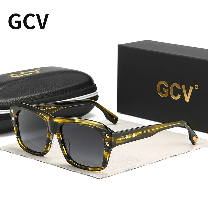 RBB Polarized Square Acetate Sunglasses – Unisex Luxury UV400 Outdoor Eyewear