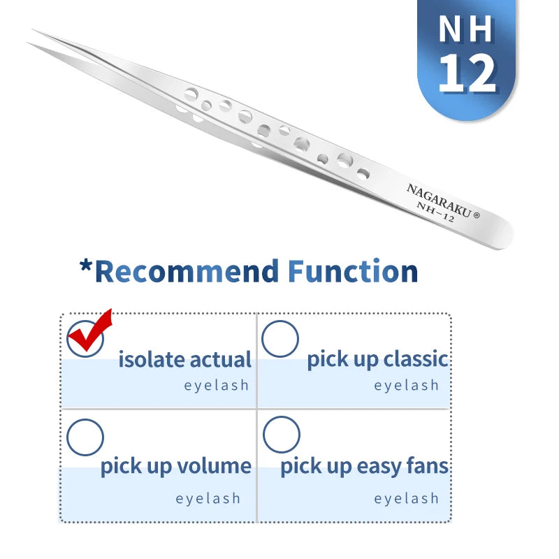 Stainless Steel Eyelash Extension Tweezers – 3D Precision Lash Applicator Tool