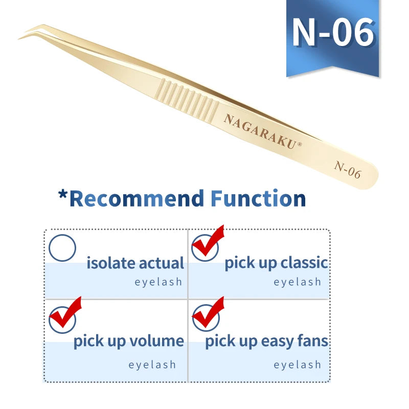 Stainless Steel Eyelash Extension Tweezers – 3D Precision Lash Applicator Tool