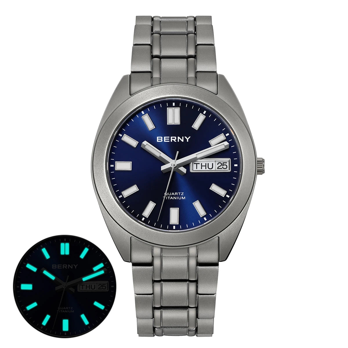 RBB Men's Titanium Sport Watch – Ultra Lightweight, Super Luminous, Sapphire Crystal, 10ATM Waterproof, Quartz Field Wristwatch