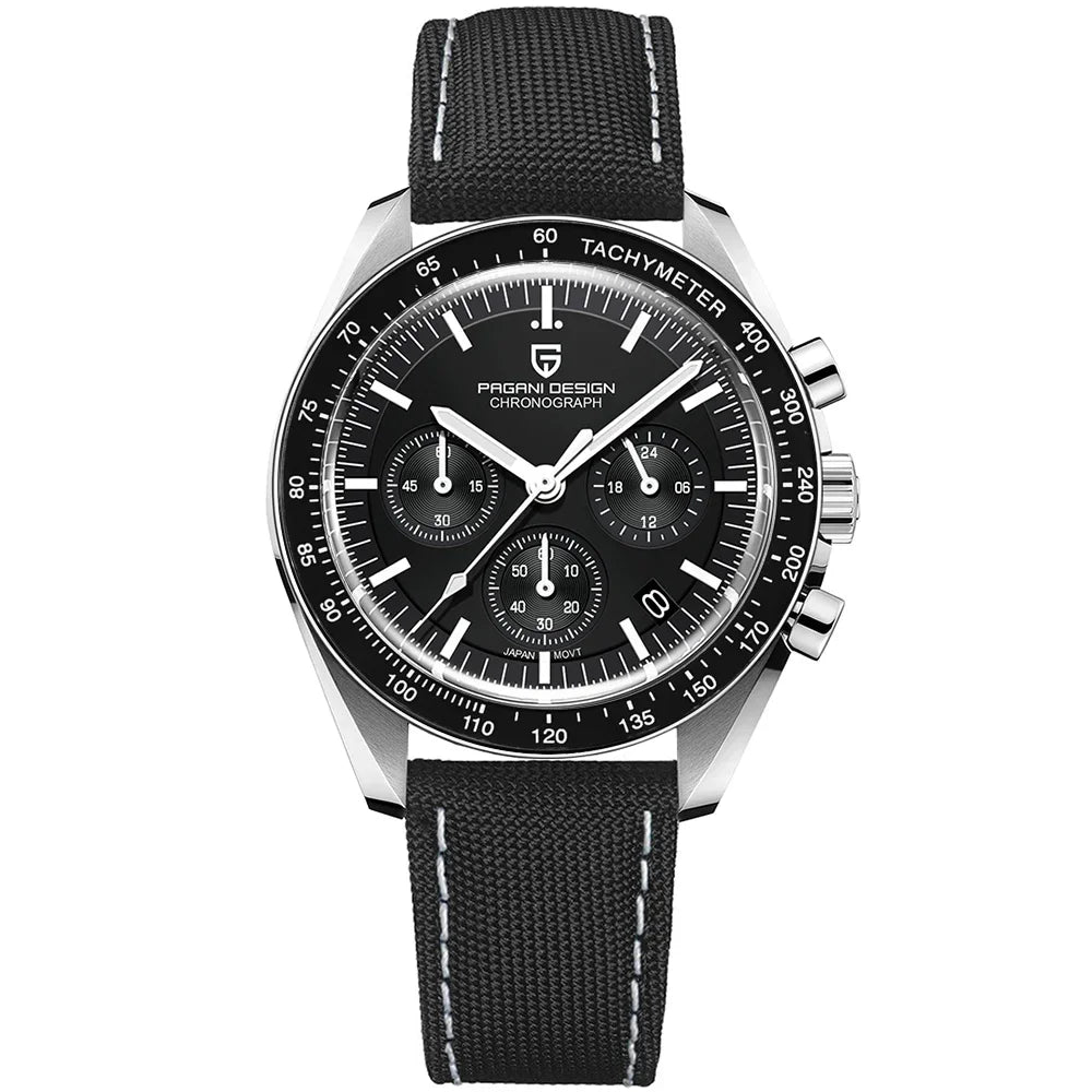 RBB PD-2024 Men’s Luxury Quartz Chronograph – Sapphire Glass, Auto Date, Speed Timer, Stainless Steel Wristwatch