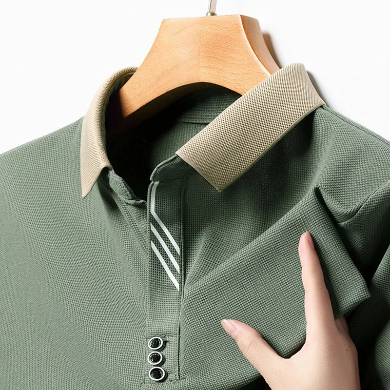 RBB Men's Solid Color Casual Short Sleeve Polo Shirt – Summer Comfortable Top for Business & Leisure
