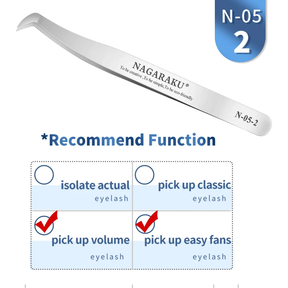 Stainless Steel Eyelash Extension Tweezers – 3D Precision Lash Applicator Tool
