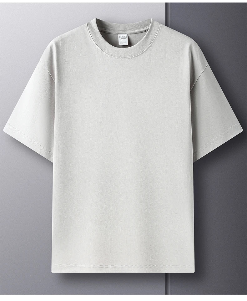 RBB Men’s 100% Pure Cotton Summer T-Shirt – High-End Fashionable Short Sleeve Round Neck, Breathable Half Sleeve Top
