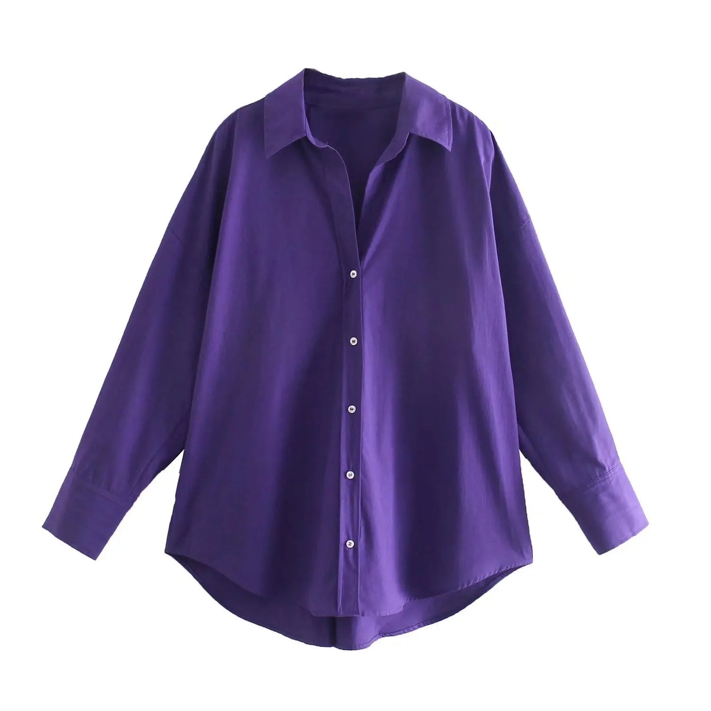 RBB Women's Multicolor Oversized Shirt – Long Sleeve Button-Up Streetwear Blouse (Summer Collection)