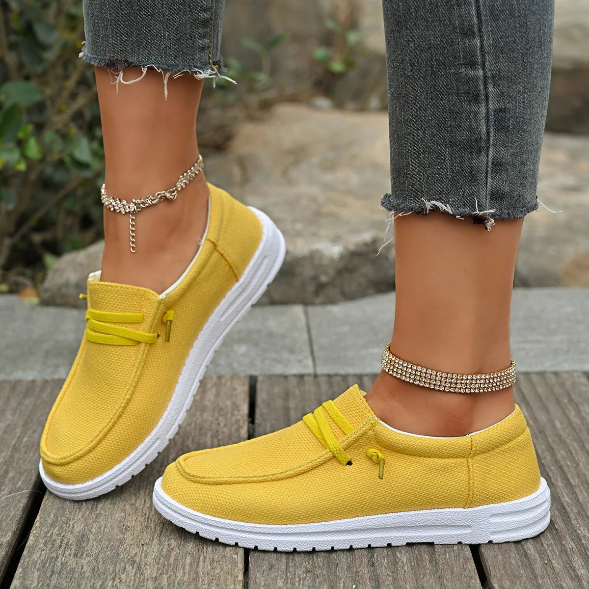 RBB Lightweight Women Canvas Shoes – Casual Sneakers Breathable Loafers with Soft Sole