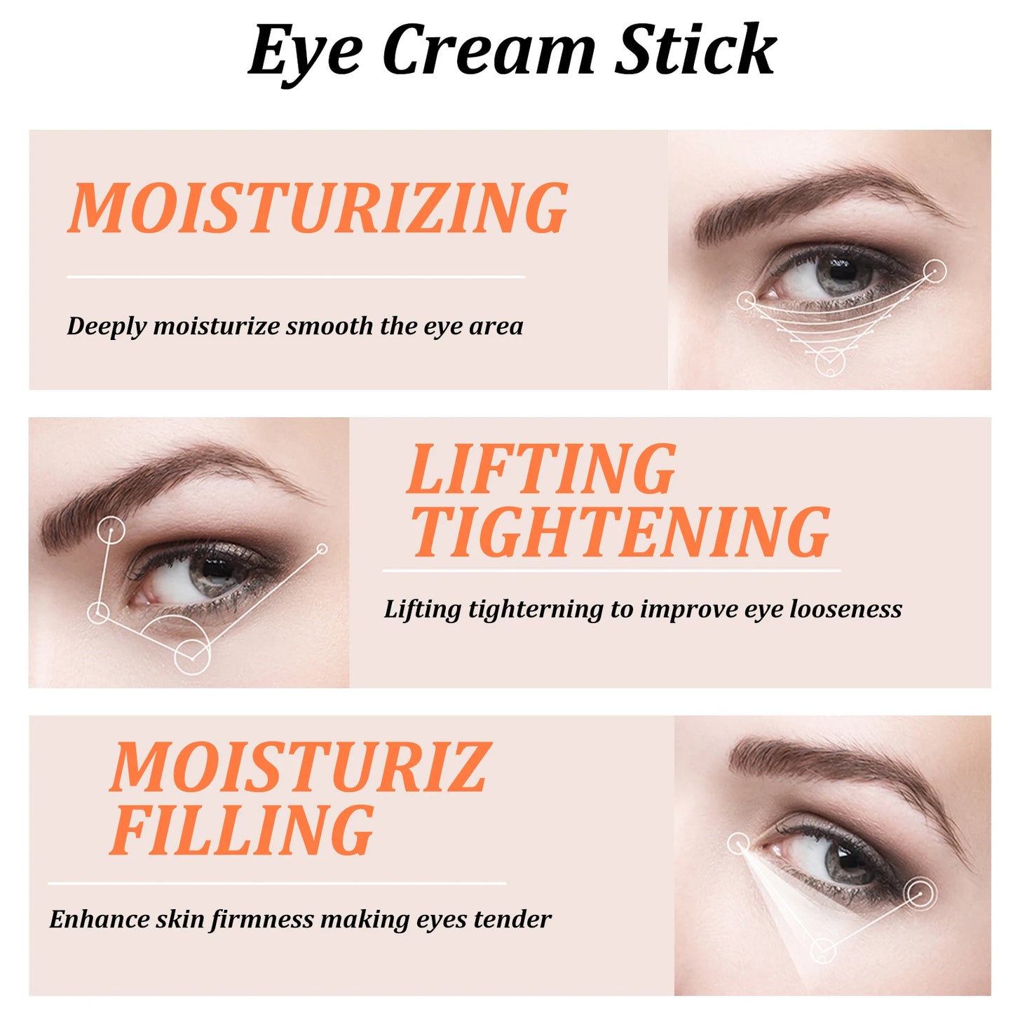 Snail Collagen Eye Cream Stick – Fade Fine Lines, Dark Circles & Puffiness, Firming & Moisturizing