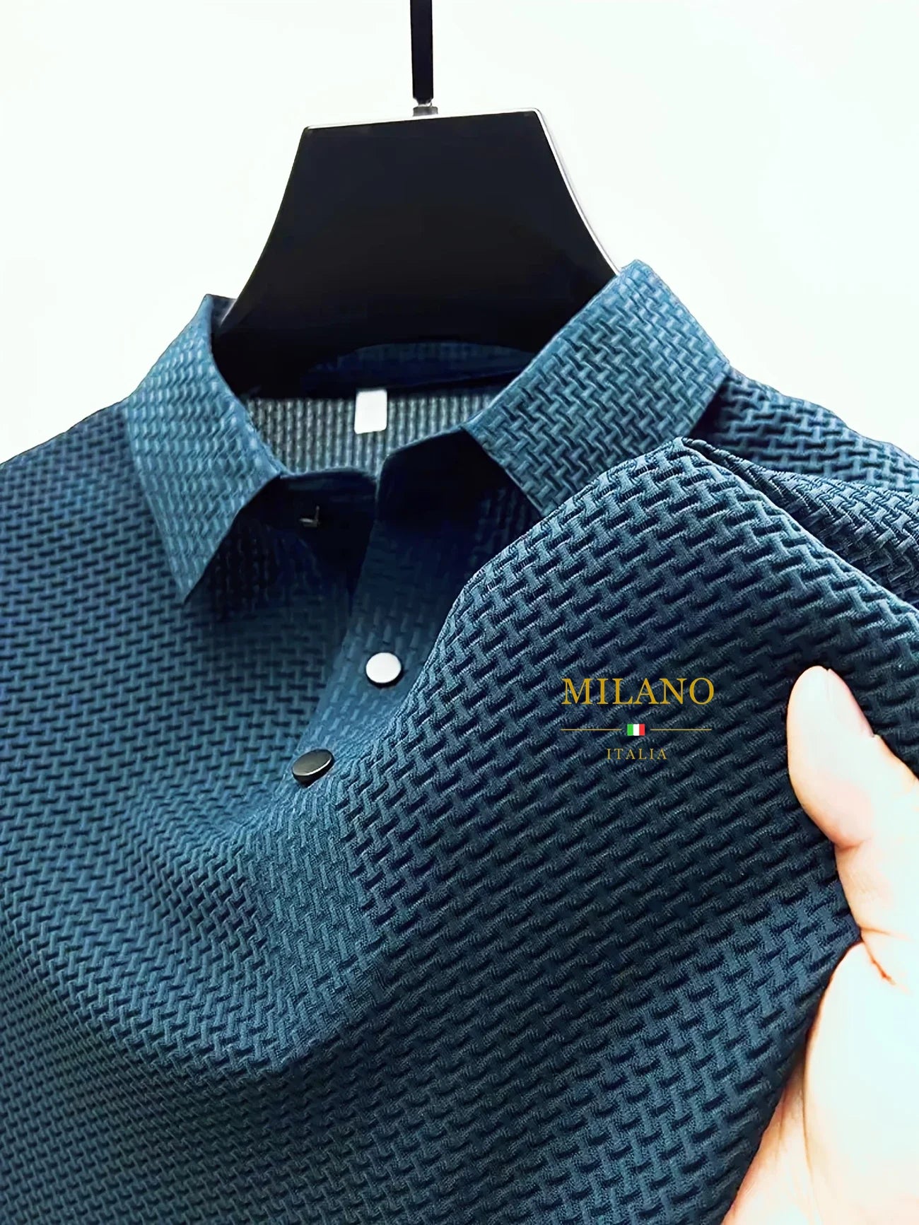 RBB Classic Men’s Polo Shirt – Milan-Inspired Pattern, Soft & Breathable Quick-Dry Fabric | Casual Short Sleeve T-Shirt