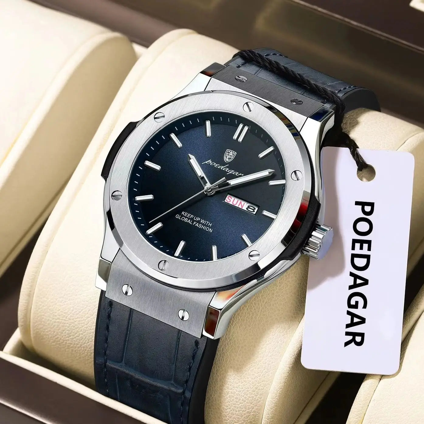 RBB Luxury Business Men’s Quartz Watch – Waterproof, Luminous, Date & Week Display, Silicone Strap
