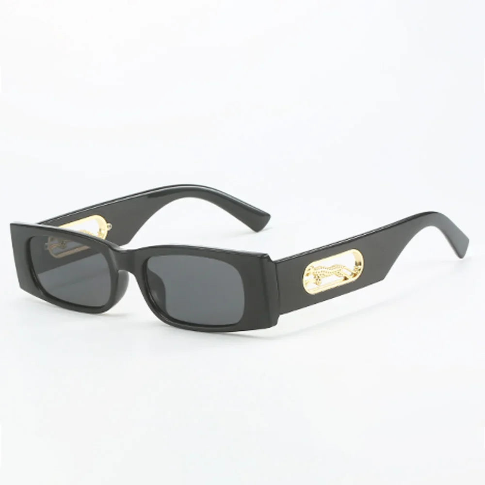 RBB Unisex Vintage Square Fashion Sunglasses – Large Black Lens UV400 Eyewear