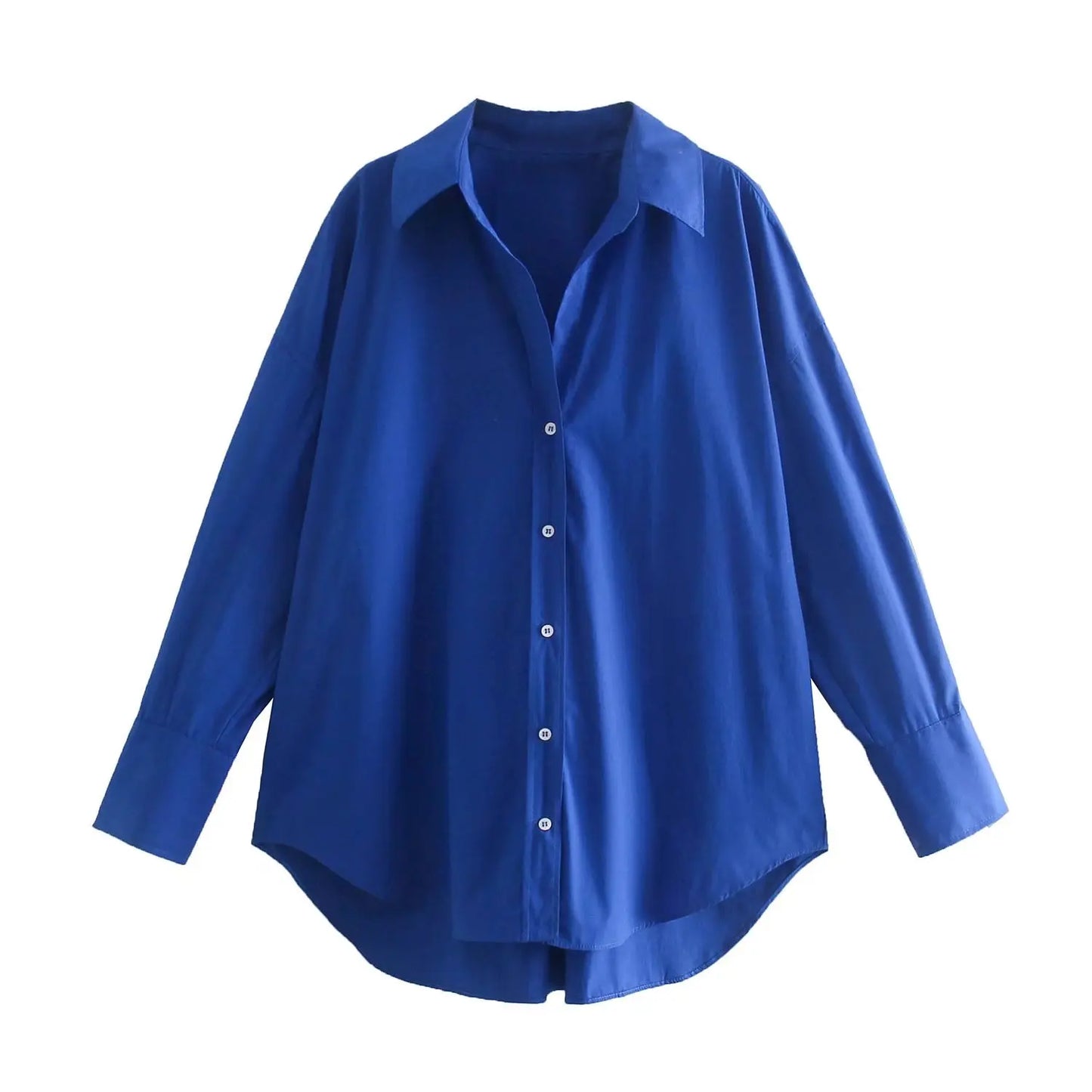 RBB Women's Multicolor Oversized Shirt – Long Sleeve Button-Up Streetwear Blouse (Summer Collection)