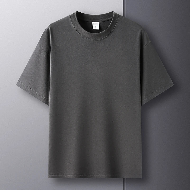 RBB Men’s 100% Pure Cotton Summer T-Shirt – High-End Fashionable Short Sleeve Round Neck, Breathable Half Sleeve Top