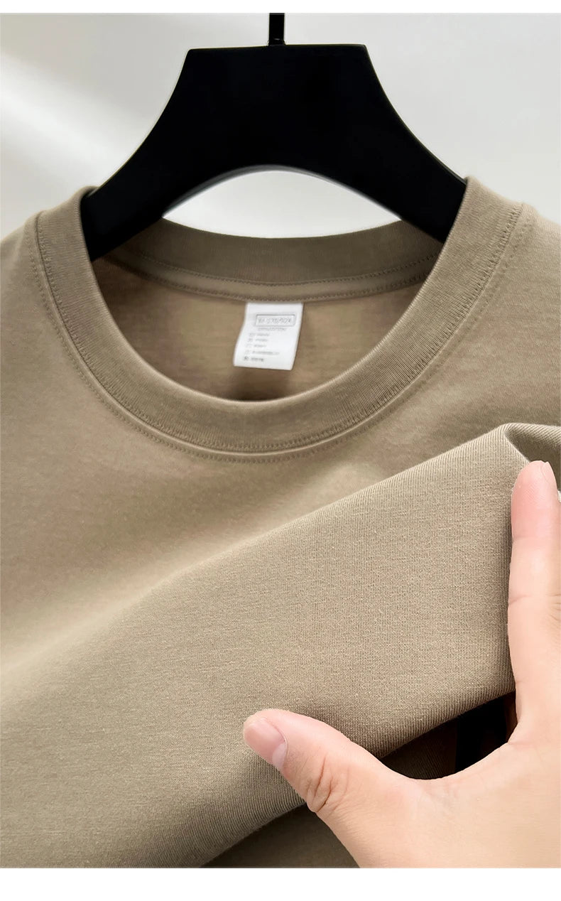 RBB Men’s 100% Pure Cotton Summer T-Shirt – High-End Fashionable Short Sleeve Round Neck, Breathable Half Sleeve Top