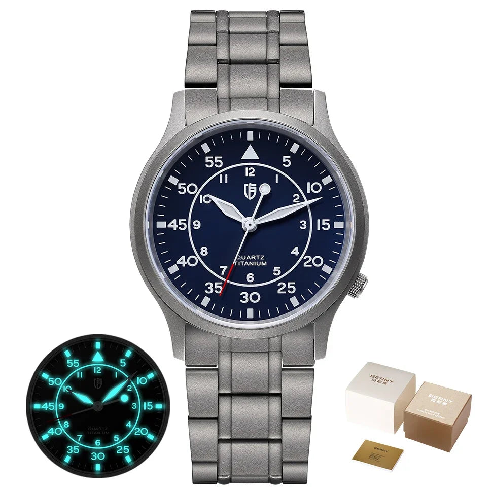 RBB Titanium Ultra-Thin Quartz Watch – VH31, Sapphire, 5ATM, Luminous