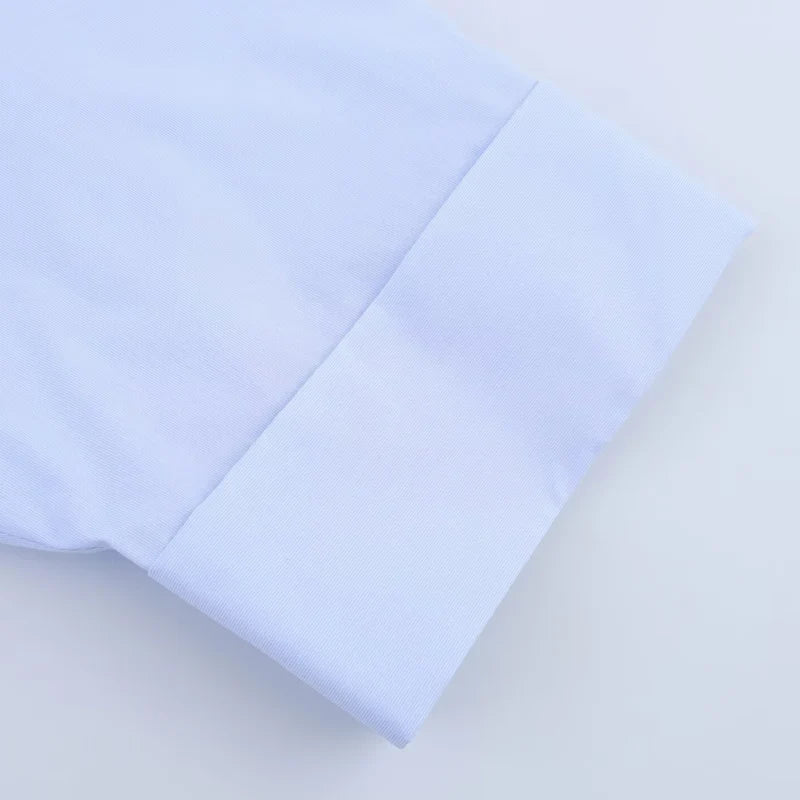 HXAO 2025 Women's Shirt Summer Crop Oversized Shirts & Blouses White Blue Rose Brown Striped Shirt Elegant Long Sleeve blouses